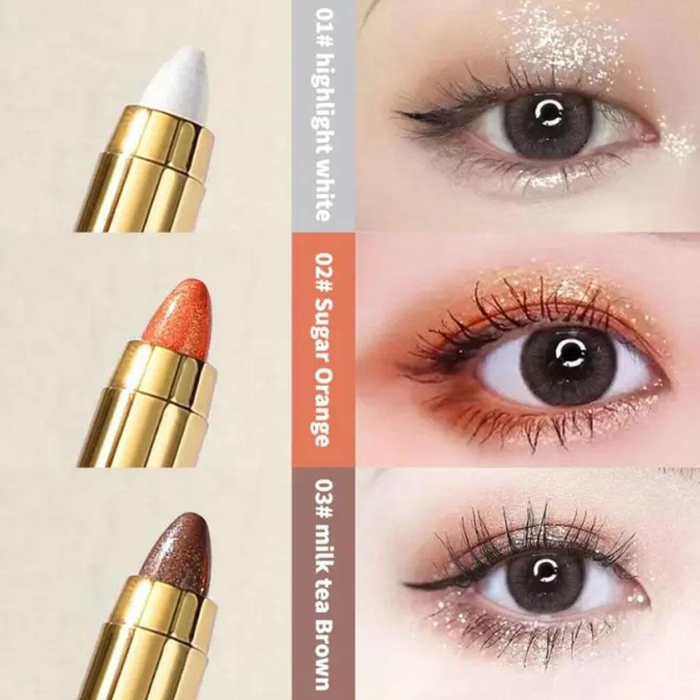MKING PRETTY Double-Head Lying Silkworm Pen Pearlescent Fine Flash ...