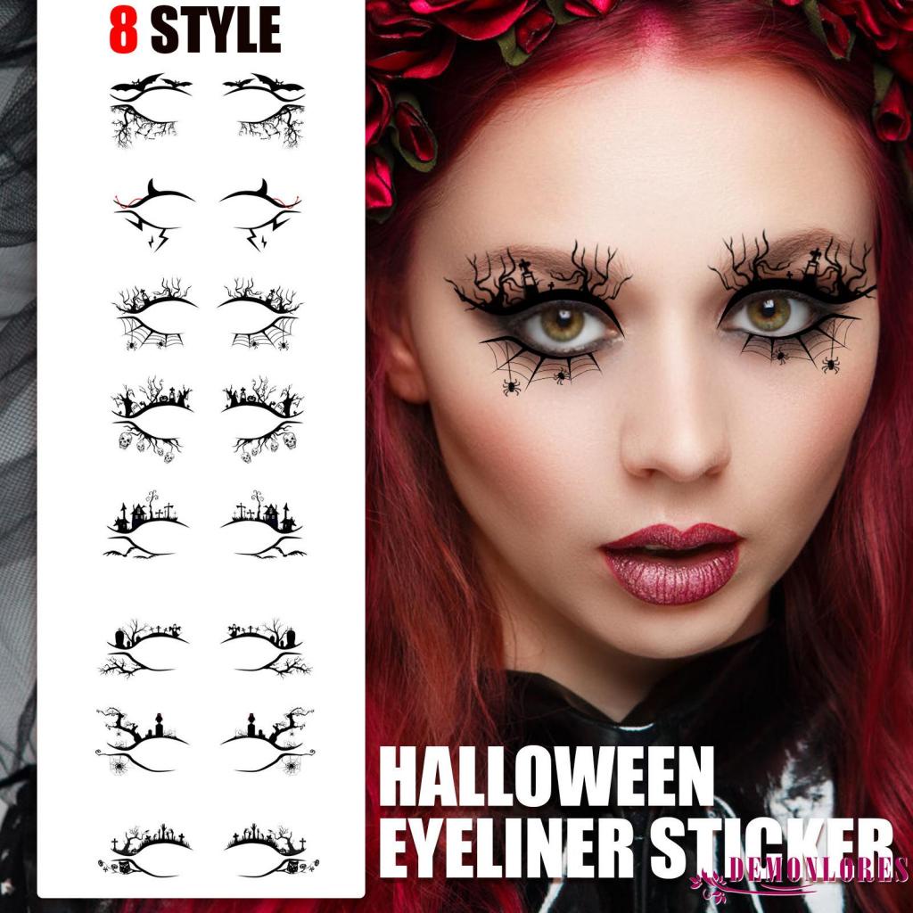 Demonloresm Halloween Eye Stickers Temporary Tattoo Stickers Face Eye Makeup Stickers Decals For