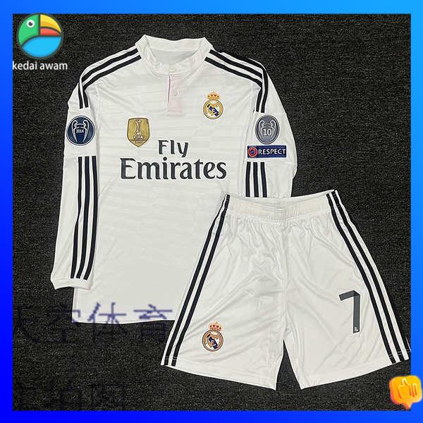 Kids Kit Cristiano Ronaldo #7 Real Madrid White Jersey and Shorts