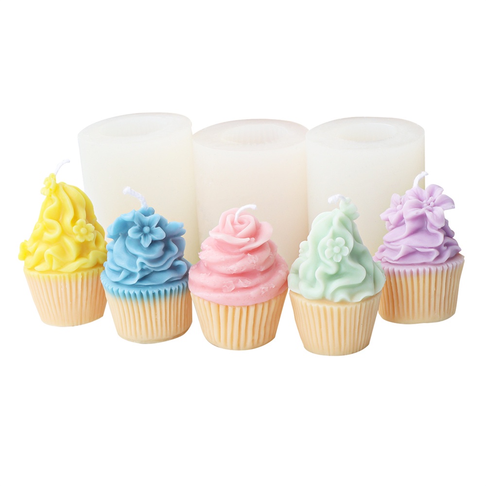 Muffin Cup Ice Cream Candle Mold Diy Candle Rose Flower Cake Cup Mold