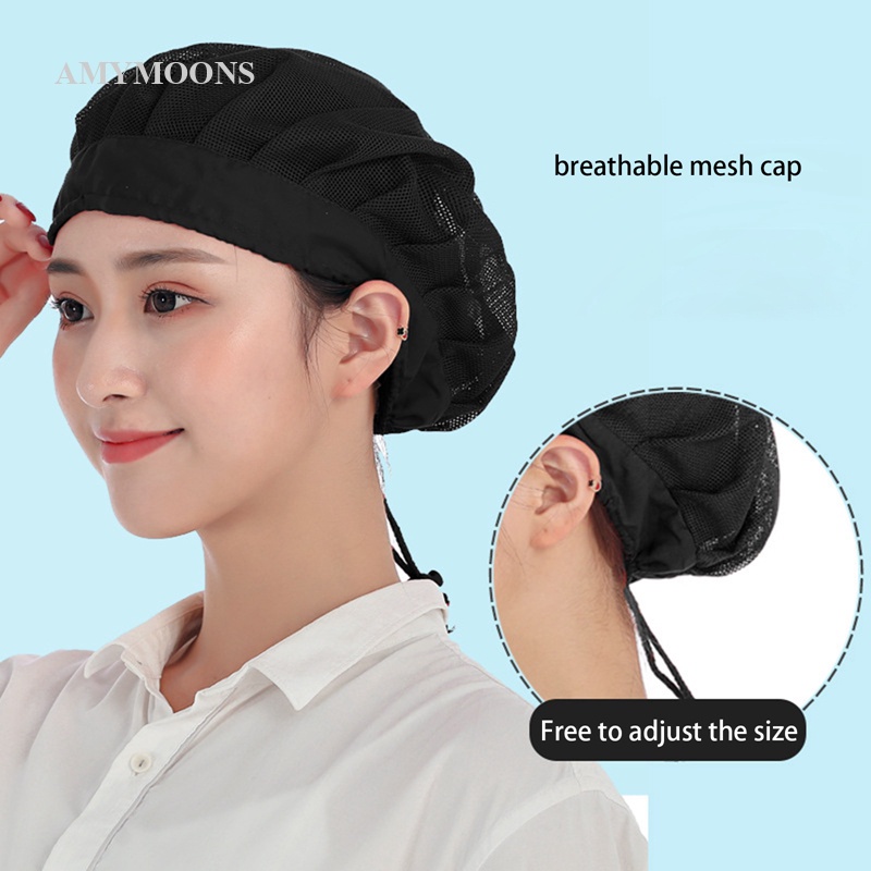 AMYMOONS Chef Cap Cooking Kitchen Hat Food Service Hair Nets Mesh Brim