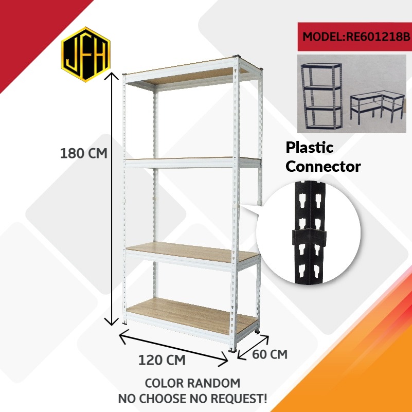 JFH Rack Boltless Rack Shelf Rack Storage White Rak Barang Rak Kasut ...