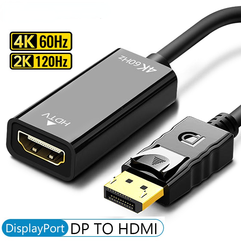 4K DisplayPort to HDMI Adapter Converter Mini DP Male DP to Female HDMI Cable Adapter Video