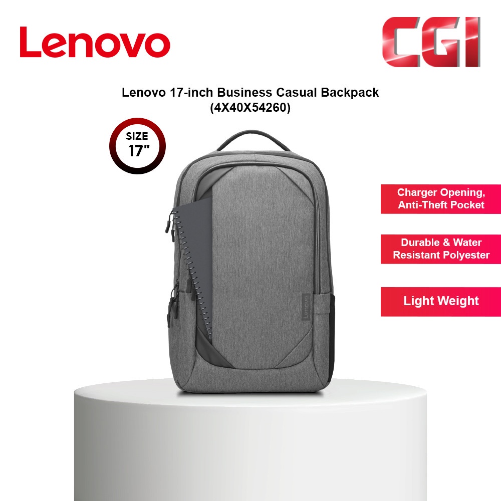 Lenovo Business Casual Backpack (17”) 4X40X54260 | Shopee Malaysia