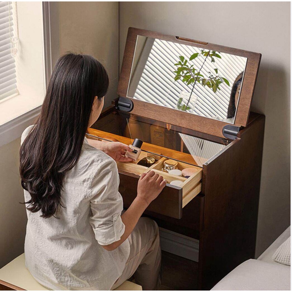 【in Stock】meja Solek Dressing Table with Mirror Door Drawer