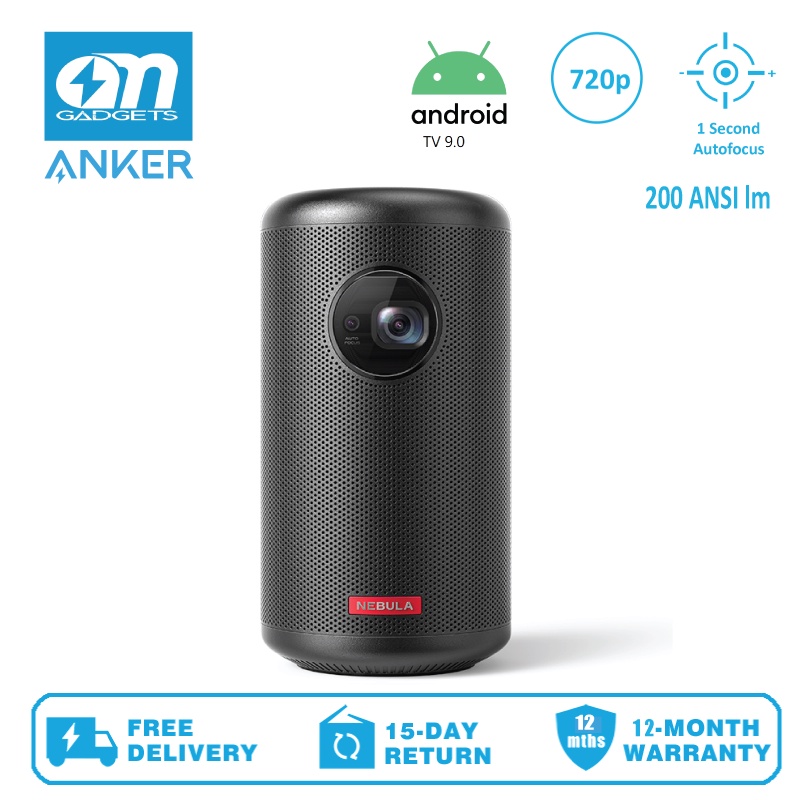 Anker D2421 Nebula Capsule II Smart Mini Projector Palm-Sized 200 ANSI  Lumen (720p)