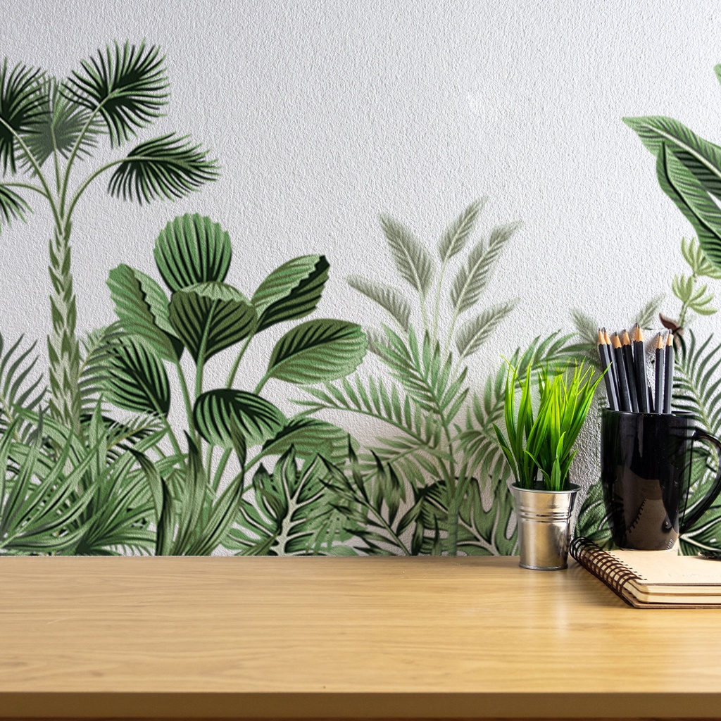 Large Size Nordic Green Plant Wall Stickers Home Living Room Bedroom