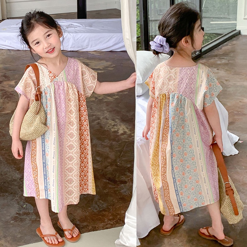 KIDS RELAXED SHIRRED WAIST DRESS  4-10 QUEEN ATLANTIS