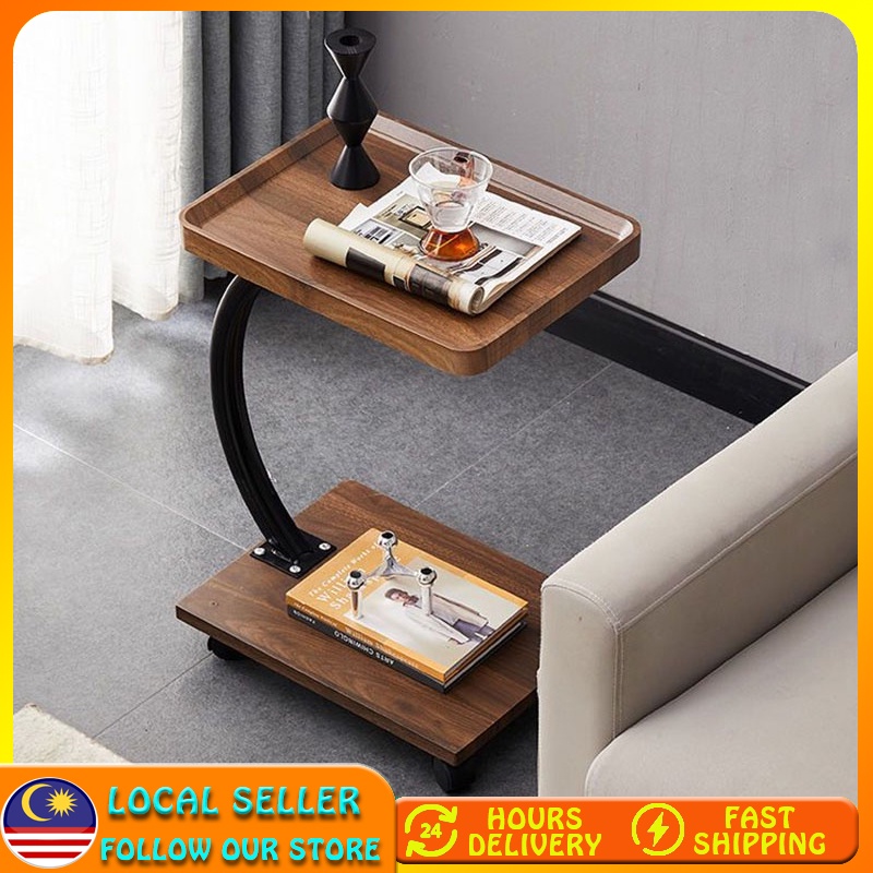Sofa Side Table Movable Coffee Table Side Table C-shaped Corner Table ...