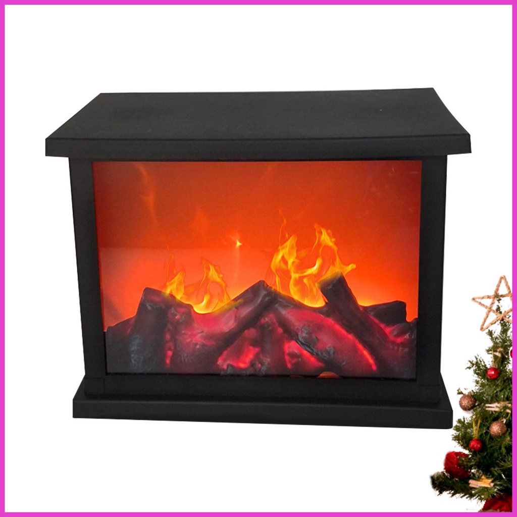 Simulated Flame Lamp LED Lights Mantel Lights Battery Operated And USB Square Christmas LED