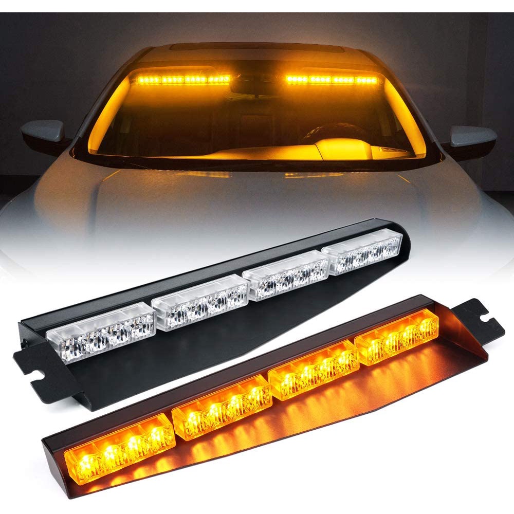 Car Truck Interior Amber White 32 LED Visor Light Bar Windshield Dash