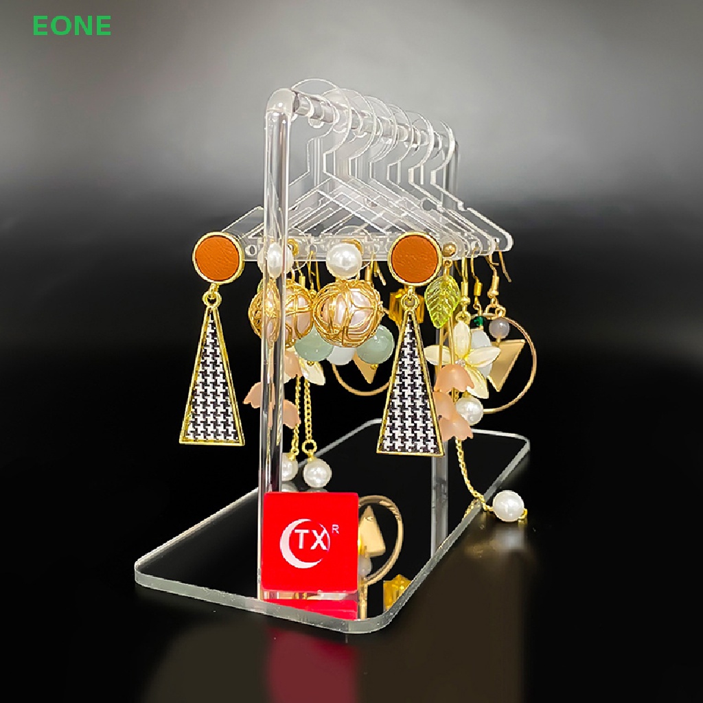 EONE 1set Earring Show Case Acrylic Hanger Shape Tabletop Earring