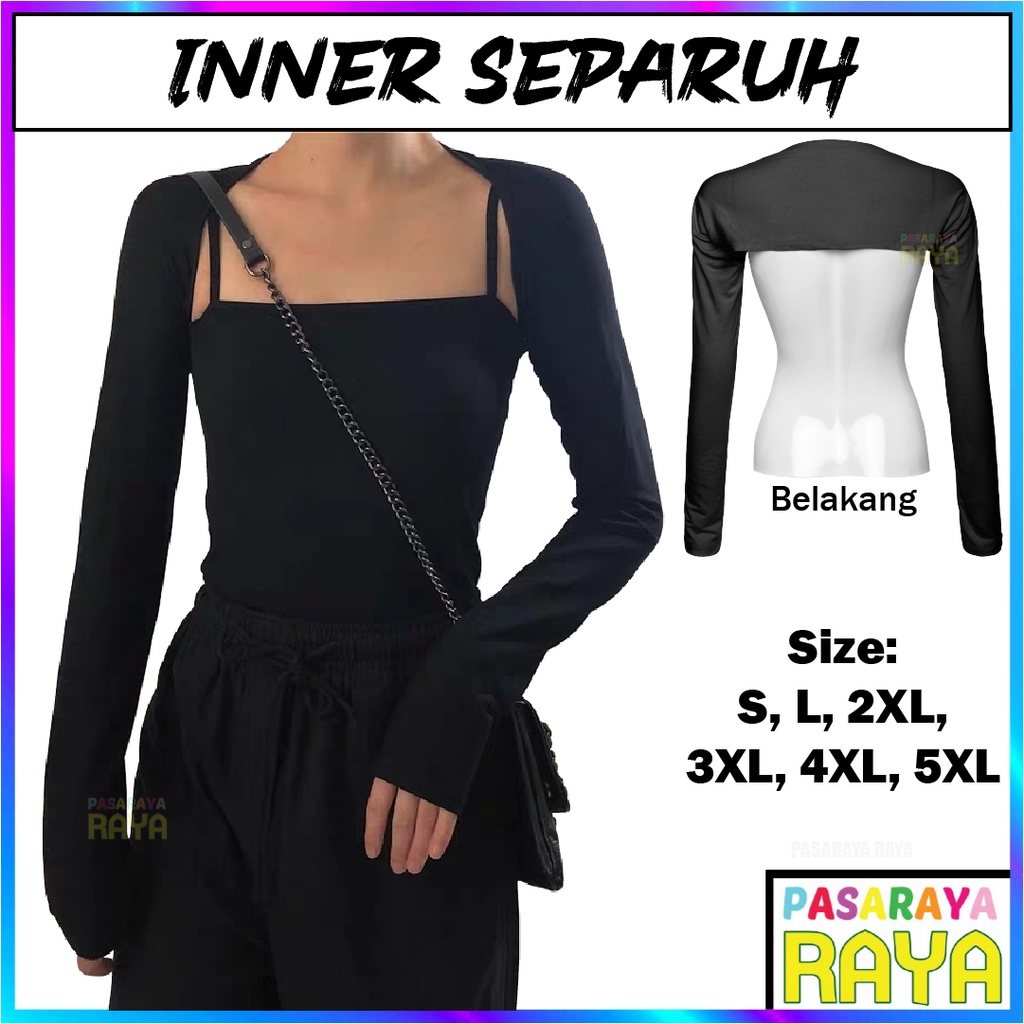 Inner Hitam Separuh Kain Spandex Sejuk Tak Jarang Inner Sarung Tangan ...