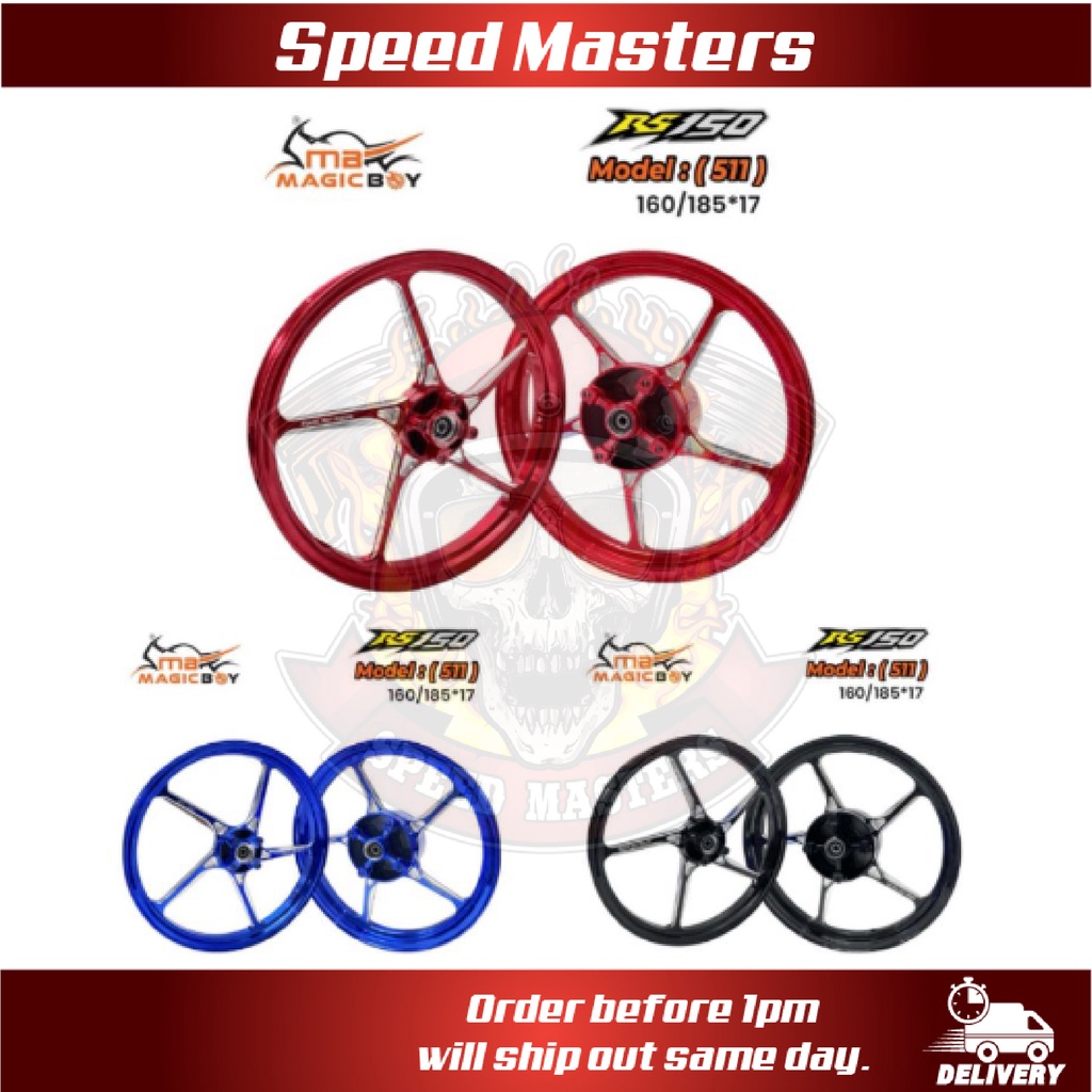 SPEED MASTER Magic Boy Sport Rim CNC 511 HONDA RS150 160/185*17 Solid ...
