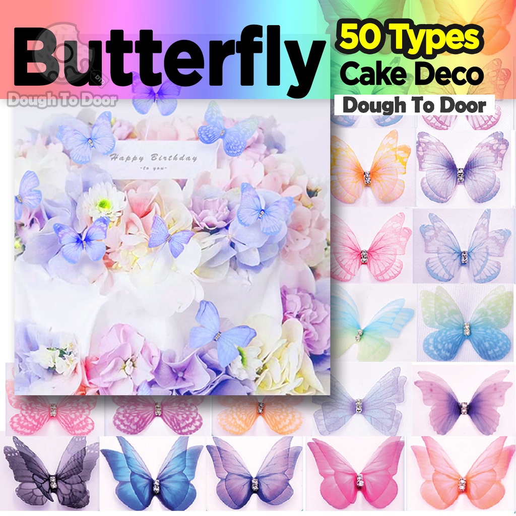 50+ Types Butterfly Cake Topper Decoration Butterfly Hiasan Rama Rama 