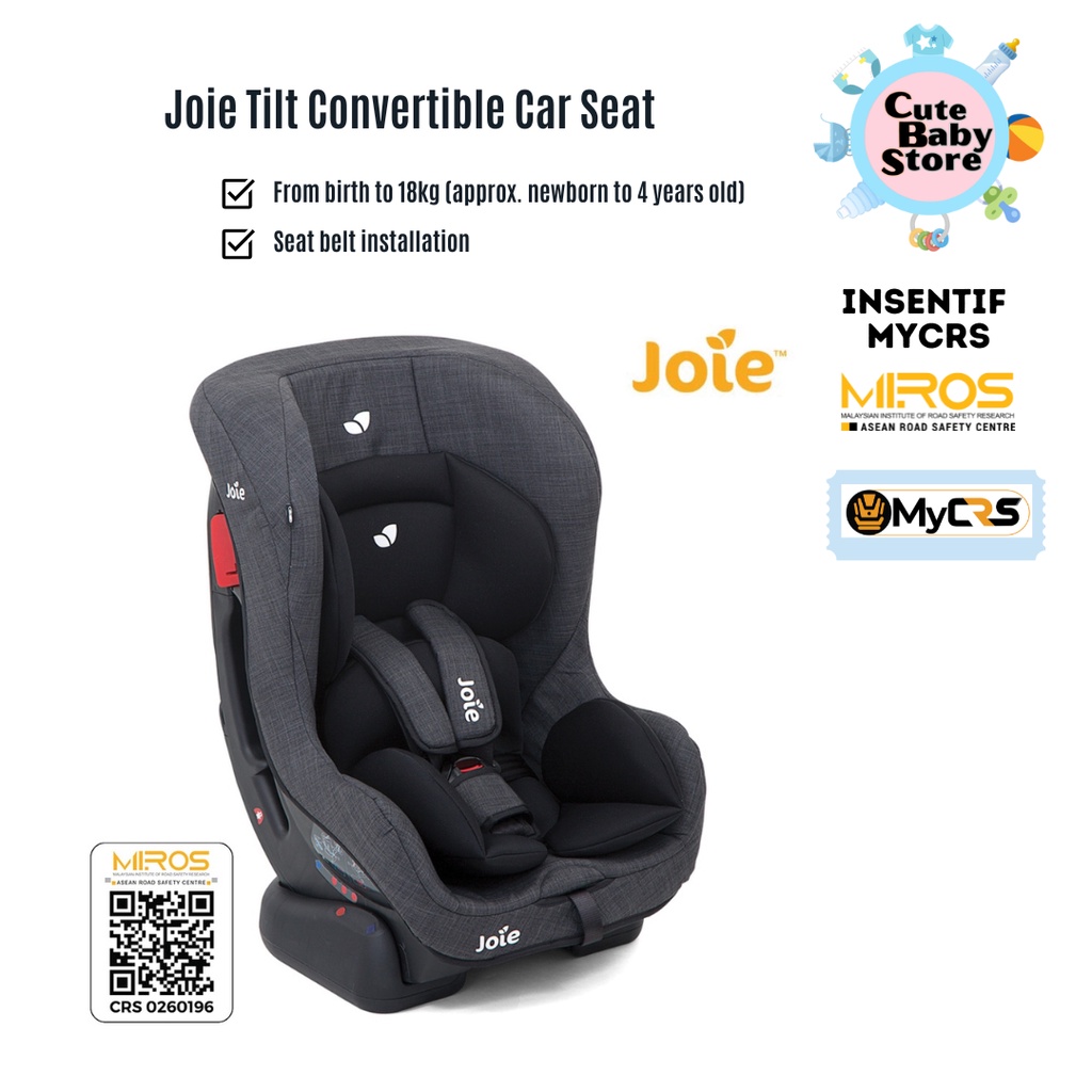 Joie Tilt Convertible Car Seat with Seat Belt Installation Shopee