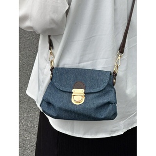 Mlb Vintage Underarm Casual One Shoulder Denim Satchel Handbag