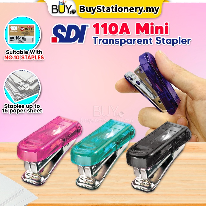 SDI No.10 Mini Translucent Stapler 1110A Paper Stapler Ubat Kertas Dawai Kokot Stationary Office