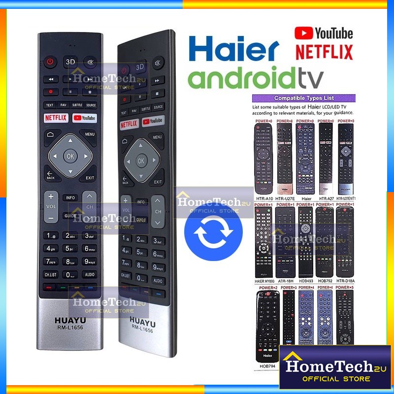 Haier Android Netflix YouTube Smart LED TV Replacement Remote Control ...