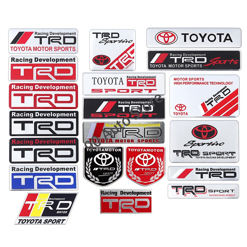 Toyota TRD Car Body Metal Nameplate Sticker For TRD Sports VIos Yaris ...