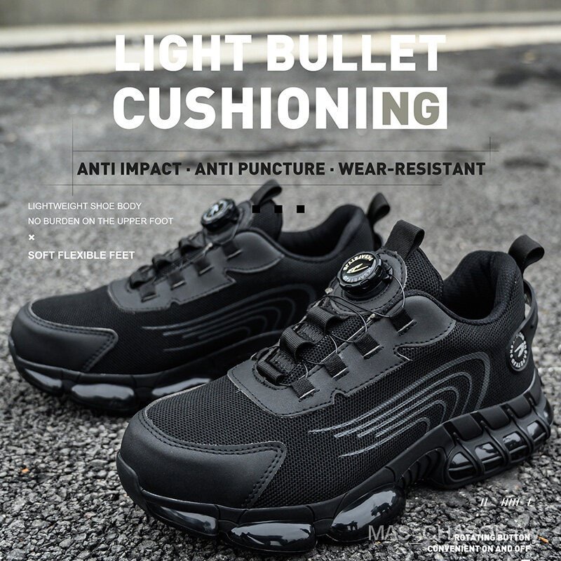 2023 New Rotary Buckle Safety Shoes Men'S Steel Toe Work Shoes Light ...