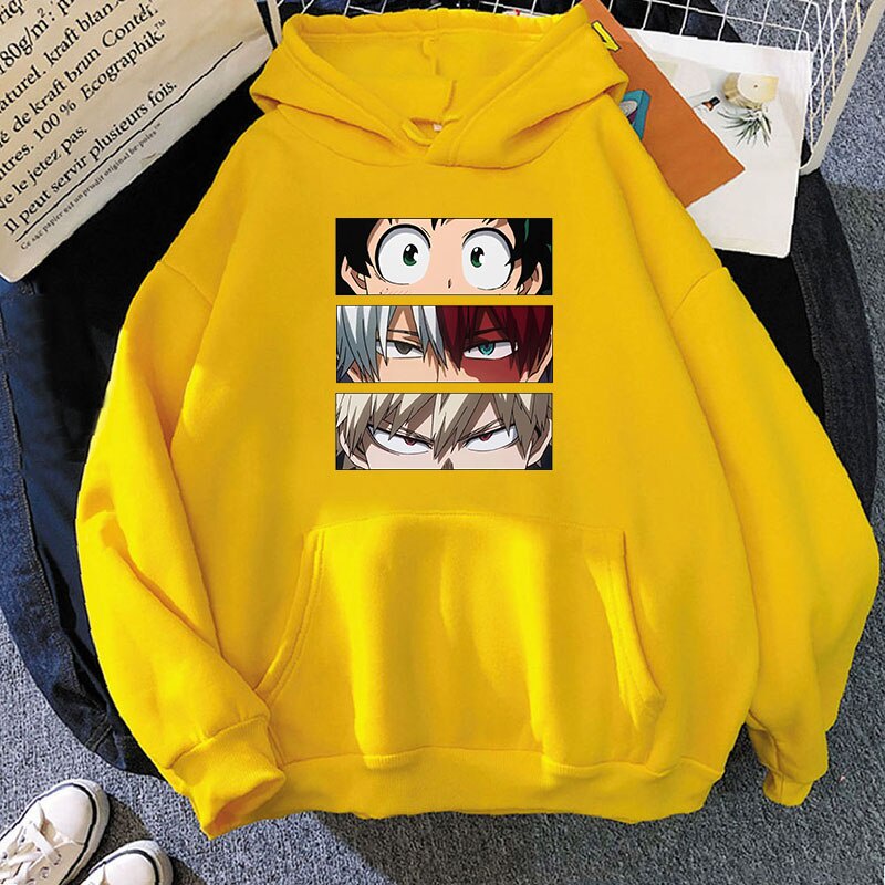 My Hero Academia Hoodie Mha Deku Todoroki Bakugo Eyes Clothes Japanese ...