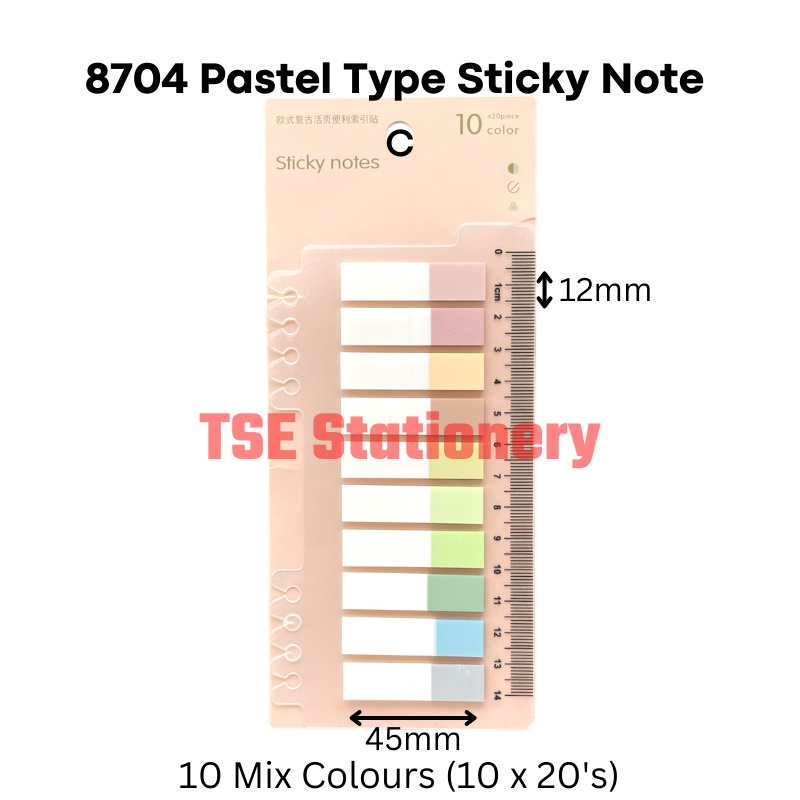 8704 Plastic Pastel Type Sticky Note Post It Pad Sticker Indexer ...