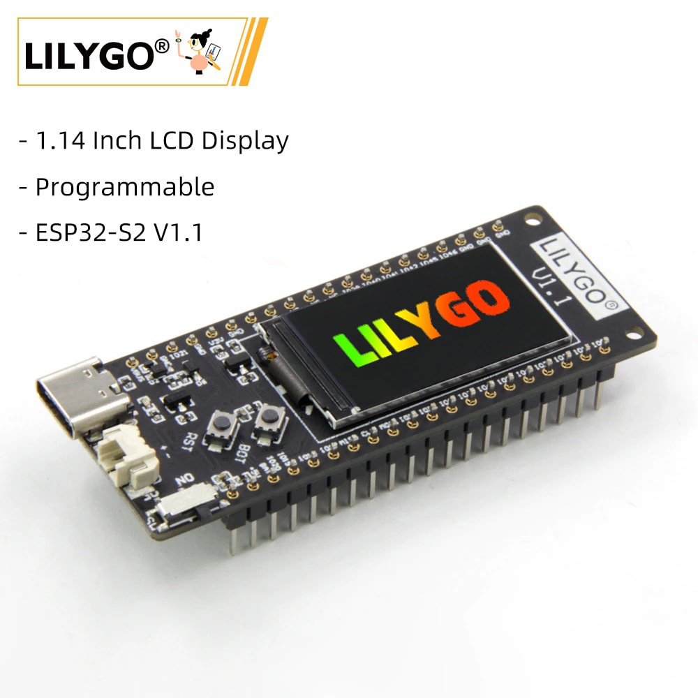 LILYGO® TTGO T8 ESP32-S2 V1.1 Wireless Module ST7789 1.14 Inch LCD ...