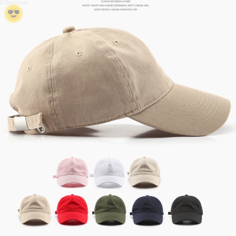 Solid Color Cap Simple Plain Baseball Cap for Men Sumbrero Cap for ...