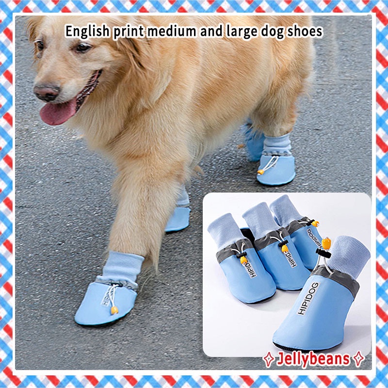 English printing big dog shoes Outdoor anti slip breathable mesh dog