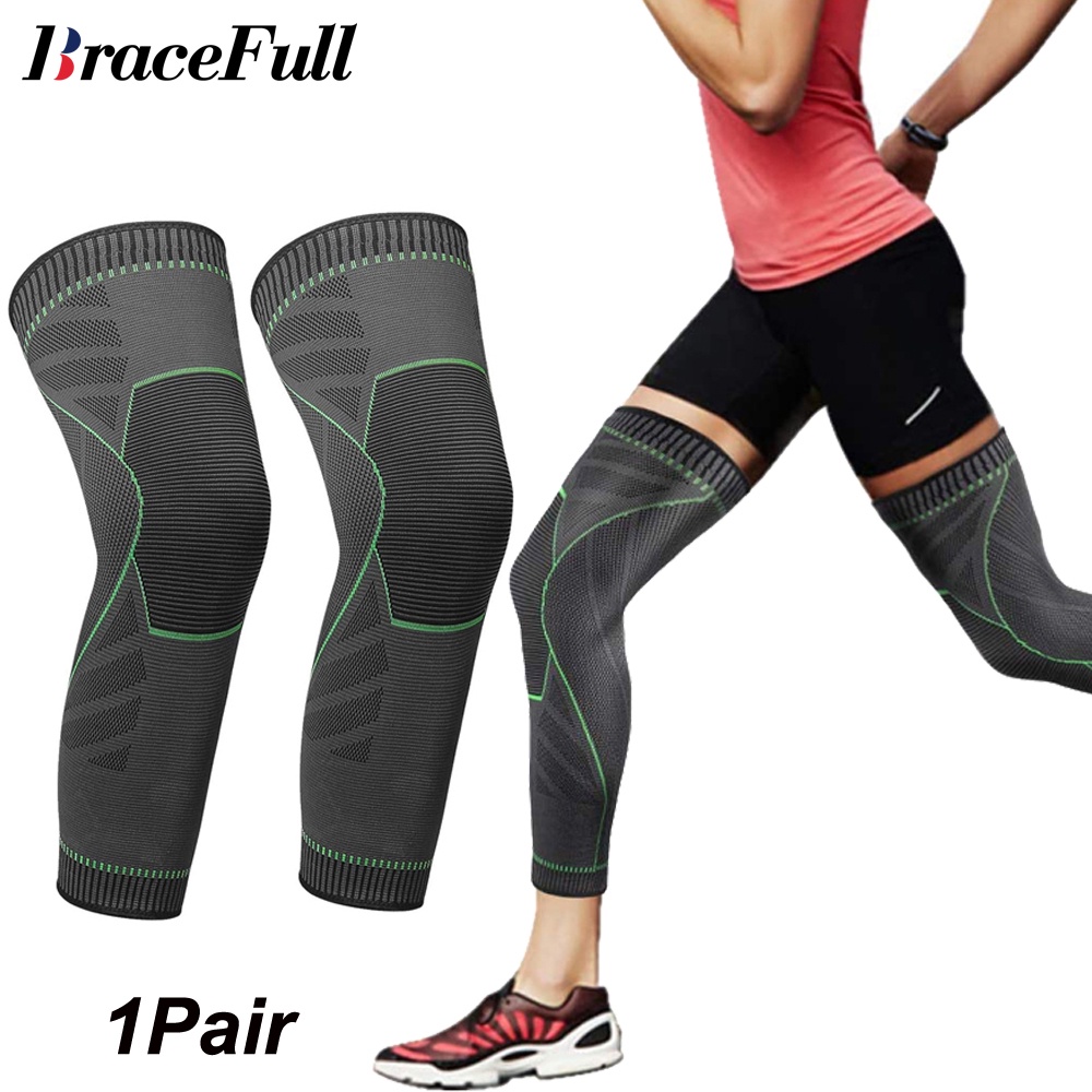 Long Knee Brace, Full Leg Compression Sleeve for Men Women, Ultra Long