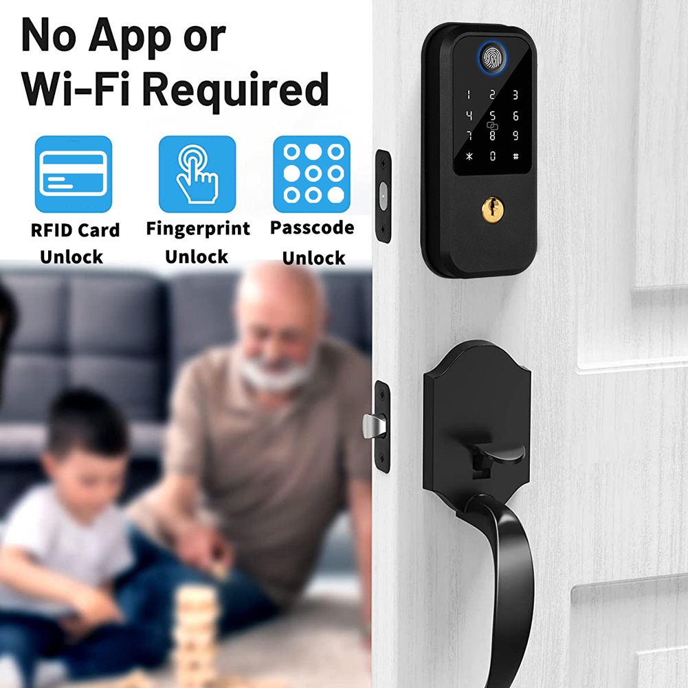 FourInOne Electronic Smart Door Lock Battery Powered Keyless Door