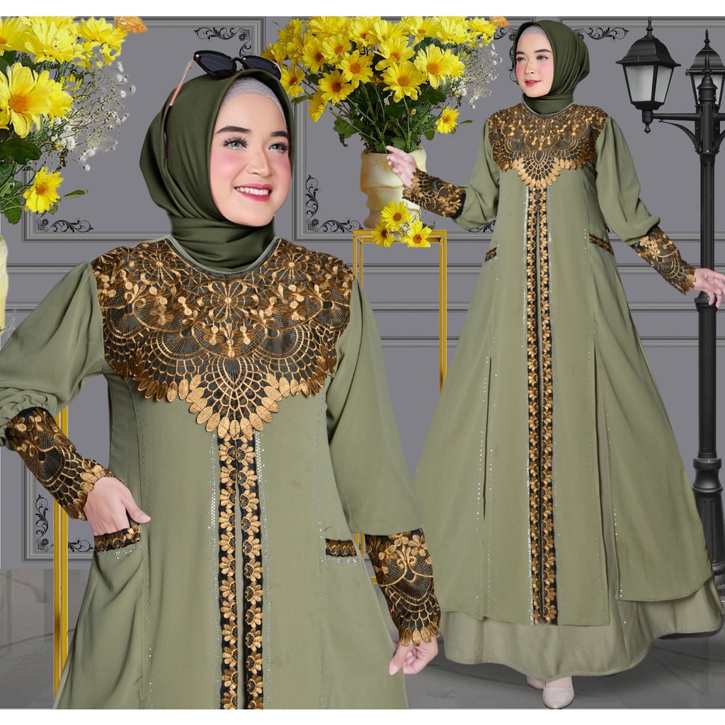 HITAM PUTIH Abiyyuco TA9026 | Latest Turkey Abaya Gamis 2023 Elegant ...
