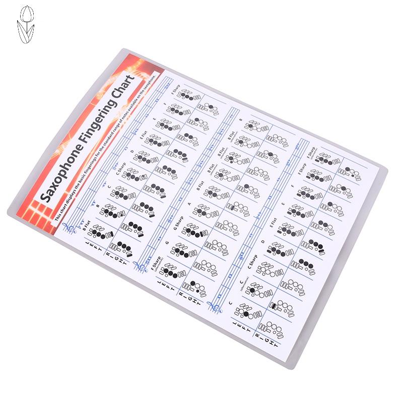 Saxophone Practice Chart Coated Paper Saxophone Fingering Chart