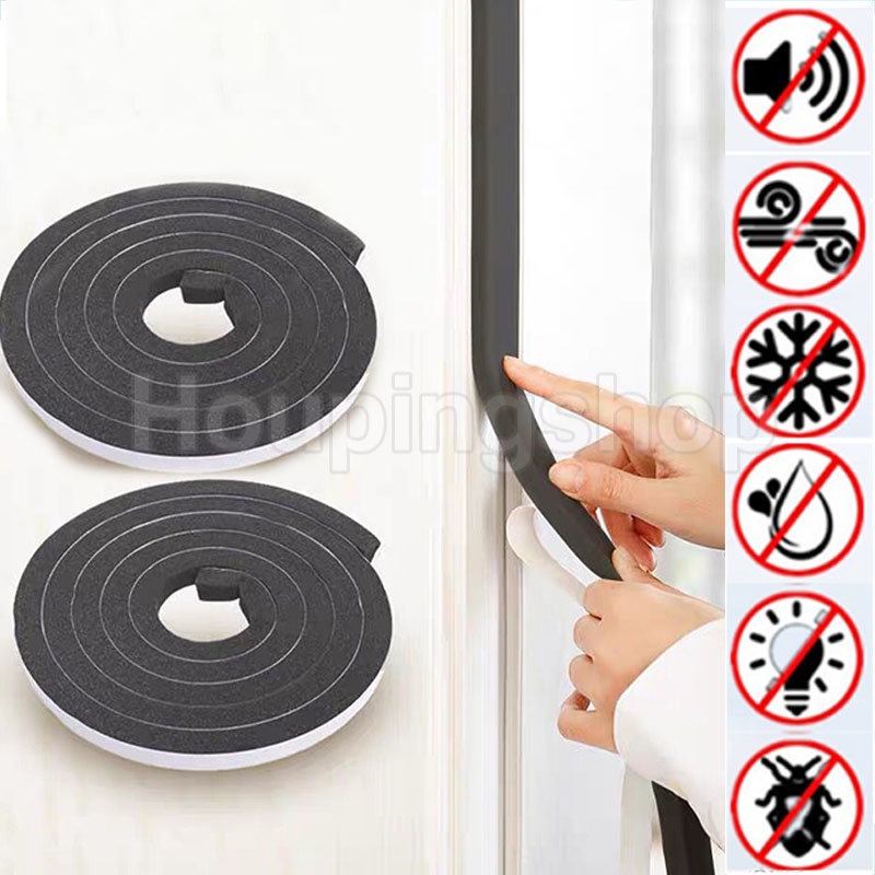 4rolls/set Window Door Sealing Strip Door Seal Soundproof Foam Shopee