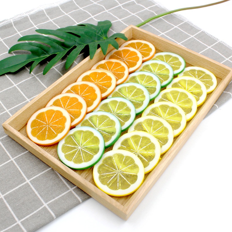 Artificial Fruit Lemon Slices Orange Slice Fake Food Fruits Model ...