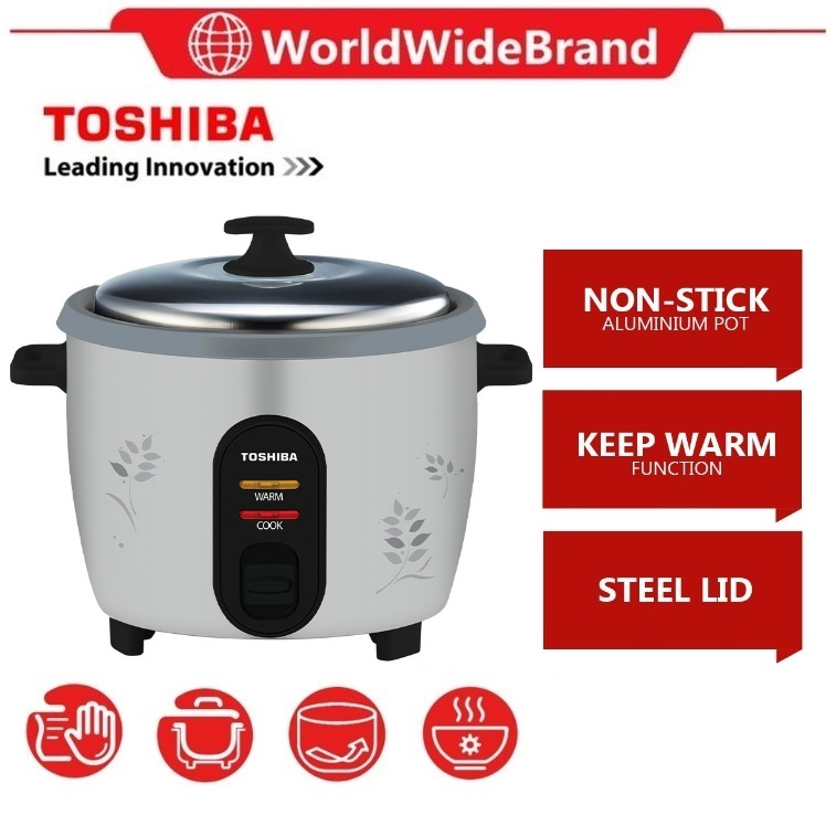 Toshiba Rice Cooker (1.0L) 1.0mm NonStick Inner Pot Rice Cooker RC
