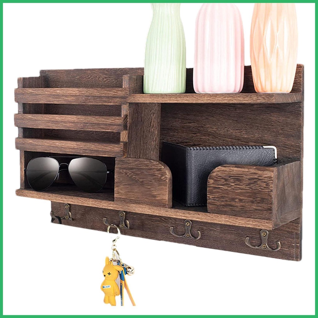 Wall Box Shelves Storage Rack Storage Rack Retro Style Material Hook