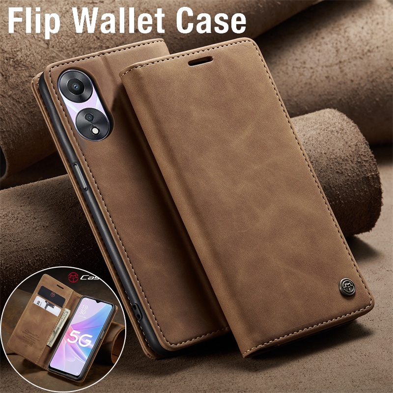 SEAHAI Cover per Oppo A58 4G, Ultra Sottile Custodia Premium Pelle Portafoglio Kickstand Slot per Schede [Protezione RFID] PU/TPU Antiurto Flip Cover Case - Verde