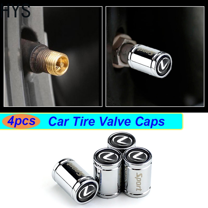 HYS 4PCS/SET Metal Car Tire Valve Caps for Lexus nx200t ct200h RX350