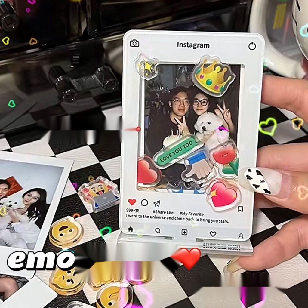 Picture frame ins Style Emoticon function Like function Emoji Photo ...