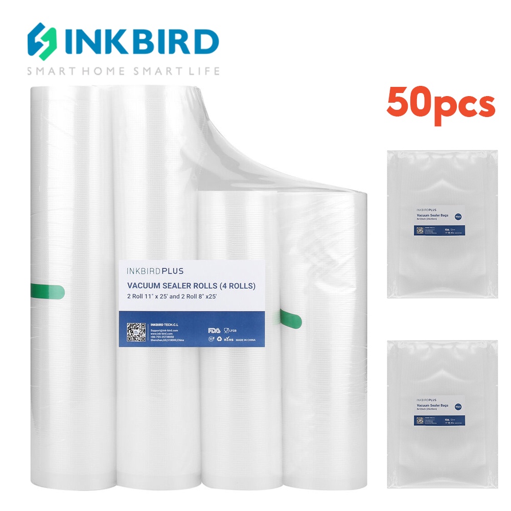INKBIRD Vacuum Sealer Food Grade Sealing Bags Roll Precut Package