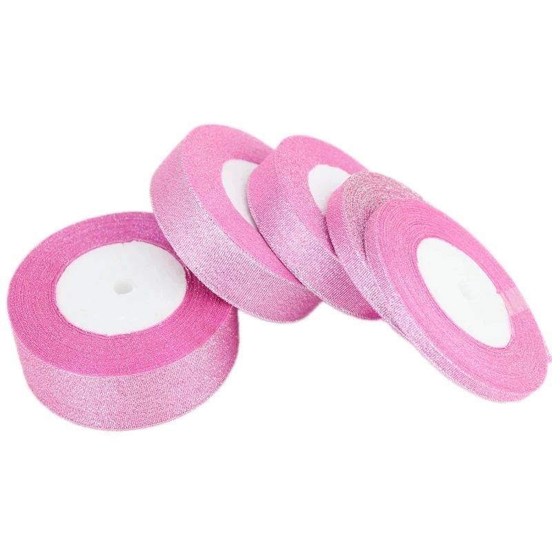 (25 Yards/batch) Pink Ribbons Of Various Widths Christmas Packaging ...
