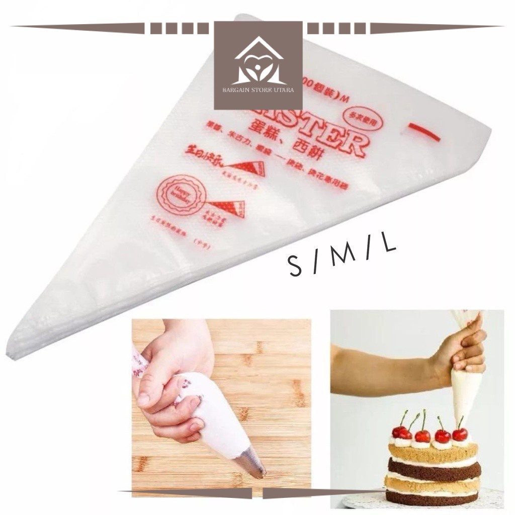 100PCS Fondant Pastry Bags Plastic Icing Piping Cake Cupcake Decorating ...
