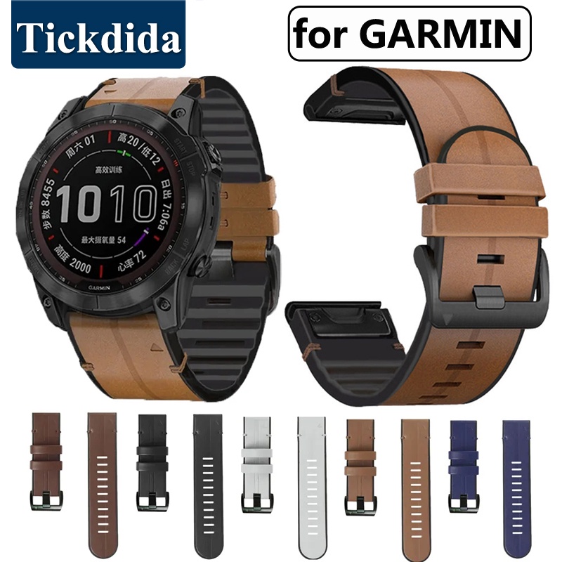 Silicone+Leather Strap for Garmin Epix Pro 51mm 47mm Tactix 7 Pro Fenix 7 Pro 7X Pro Enduro