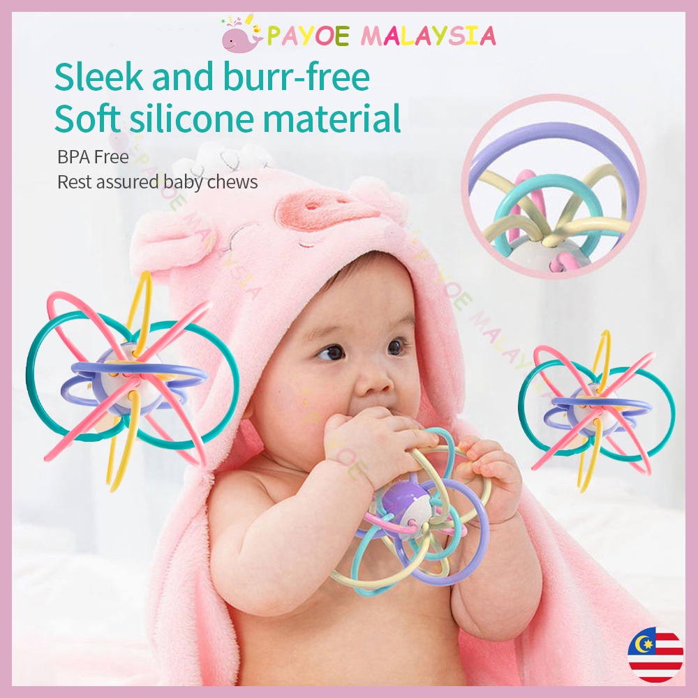 PAYOE Baby Winkel Rattle Baby Rattle Ball Newborn Sensory Teether