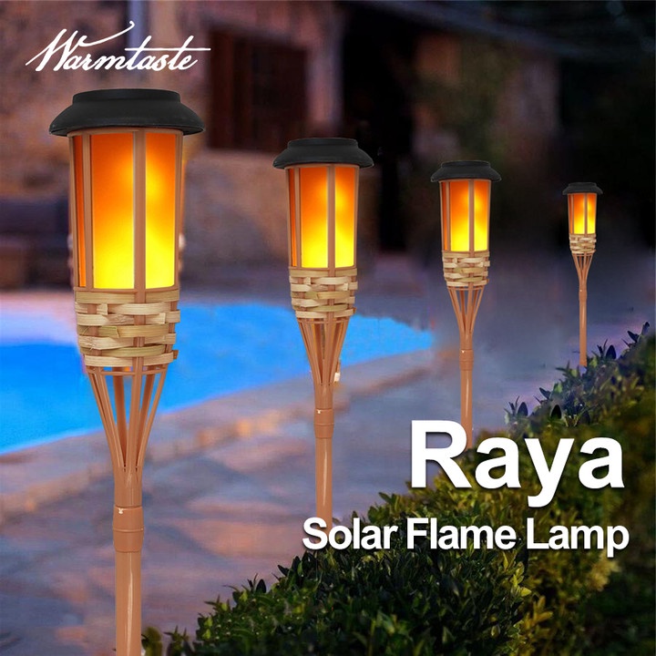 【Free Shipping】Warmtaste Raya Led Plastic Solar Garden Light Flame Lawn ...