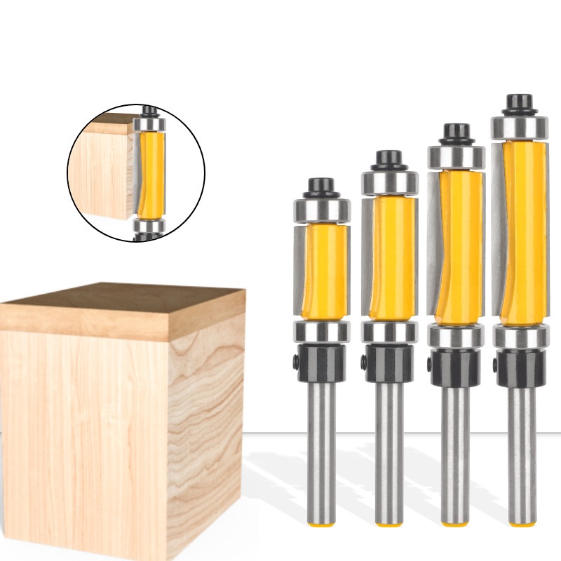 1/4" Shank Extra Long Flush Trim Router Bit – 3/8" Cutting Diameter, 2.5" Blade, C2 Carbide Tipped, Industrial Grade
