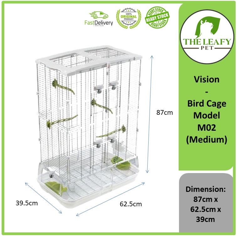 Vision Bird Cage Model M02 Medium ( 62.5cm x 39.5cm x 87cm (H
