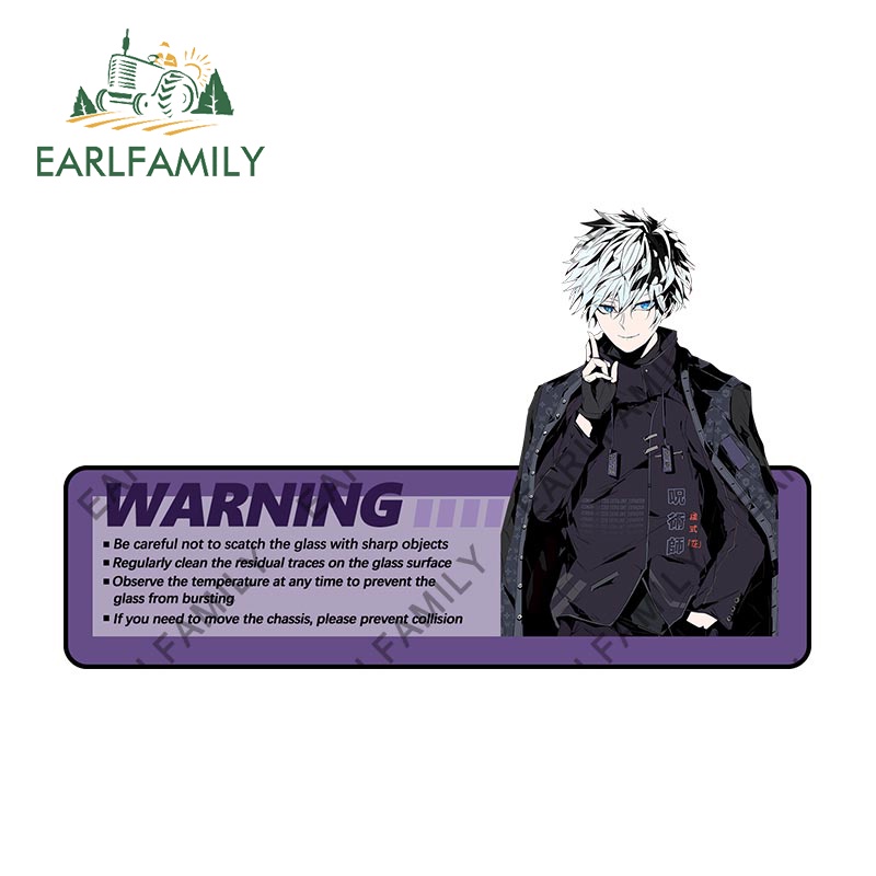 EARLFAMILY 13cm x 8.0cm Warning Jujutsu Kaisen Gojo Car Sticker Amusing ...